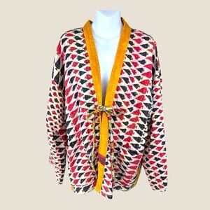 Kaantha Karma NWOT up‎ to SZ XXL reversible Kantha tie kimono jacket